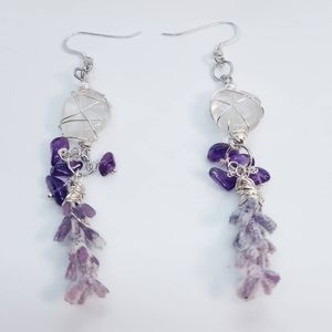Wire wrapped crystal earrings